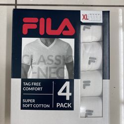 NWT FILA Men’s Super Soft Cotton Crew Neck Tshirt 4 Pack Size XL