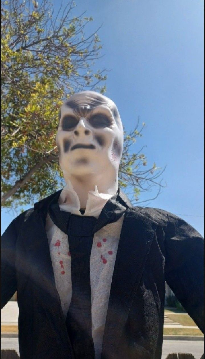 8ft. Tall Slim Man Halloween Animatronic Decoration