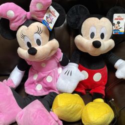 Mickey And Minnie Plush dolls  New