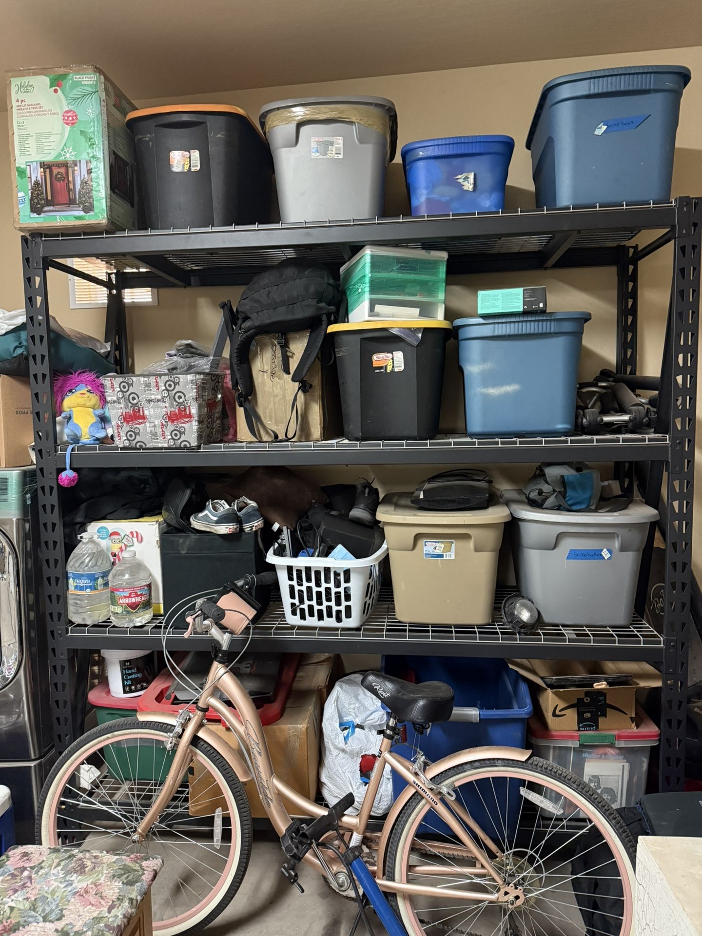 2 Large metal garage shelves