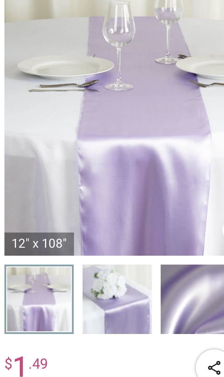 Lavender Silk Table Runners
