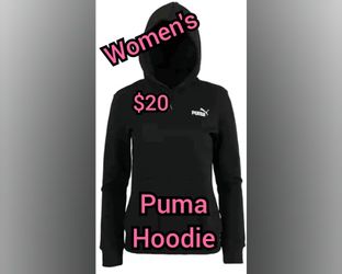Puma ESS+ Embroidered Pullover Women's Hoodie New Black 