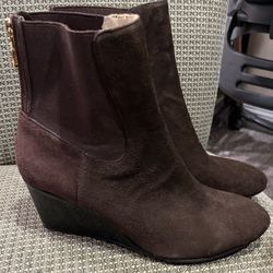 Taryn Rose Suede Wedge Ankle Boots 