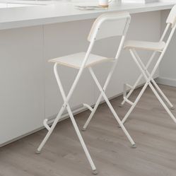 2 FRANKLIN Bar stool with backrest, foldable, white, 24 3/4 "