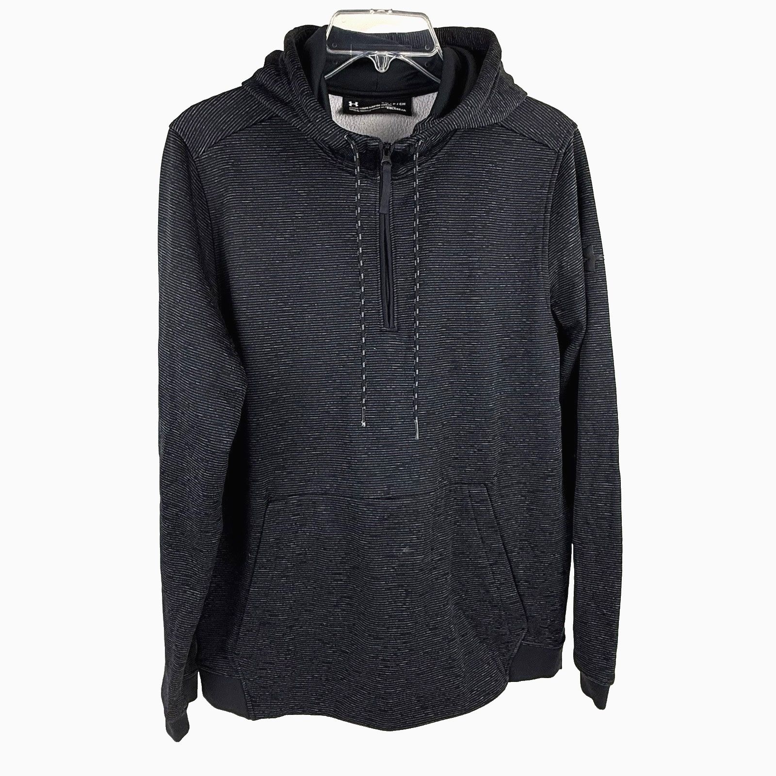Under Armour ColdGear Men's Fitted Hoodie Black/Gray 1/4-Zip Size S