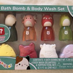 Squishmallows Bath Bomb & Body Wash Set 8 Scents