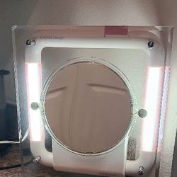 Vintage Conair Cosmetic Mirror Light it Up Crystal Image Pink Vanity Mirror