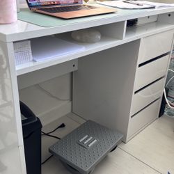 White Desk with Drawers