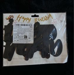 Happy Birthday Banner Black Letter Garland