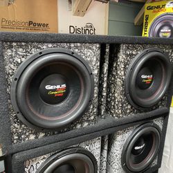 New 12” Genius Audio G6 Competition Pro Series Subwoofers + New Twin Port Box  ( Skull Pattern)