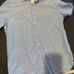 Denim And Flower Button Up Shirt