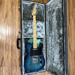 FENDER telecaster 75th anniversary blueburst maple guitar and hard case