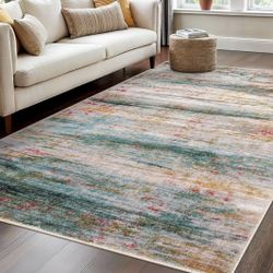 New- 8 X10 Modern Abstract Washable Area Rug
