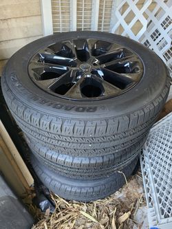20" Black Jeep Wrangler SAHARA HYBRID OEM Wheels Rims Tires Set Of 5 255/60R20