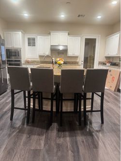 Grey button barstool kitchen chairs