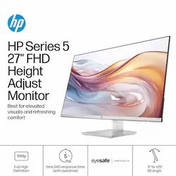 HP - 27" IPS LED FHD 100Hz Monitor with Adjustable Height (HDMI, VGA) - Silver & Black - Open Box - Good condition