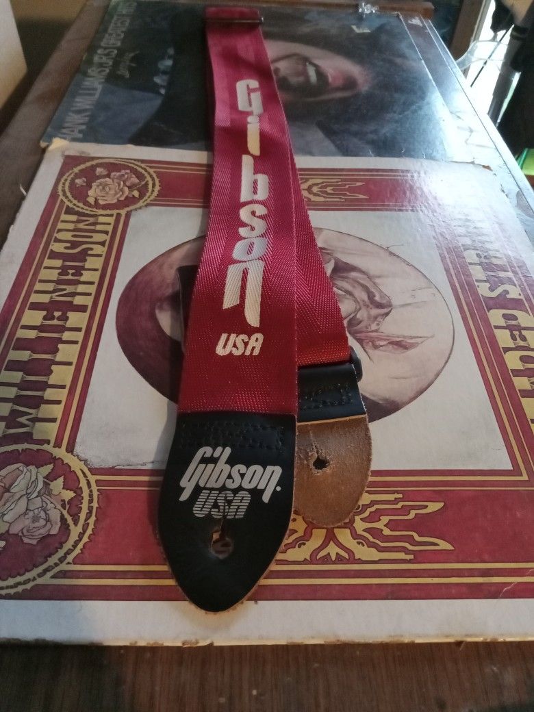 Vintage Gibson Original Logo Ace Style Guitar Strap Made in USA