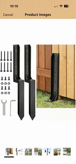 Fence Post Repair Kit,Quick Fix Broken/Leaning 4x4/6x6 Wood Posts, Heavy Duty Fence Post Anchor Ground Stakes for Repair Tilted, Broken Wood Support(H