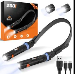 Rechargeable Neck Light with 150° Adjustable Angle, Gifts for Dad Him, 3-in-1 Hands-Free Work Light for Reading, Camping, Fishing, Repairing,