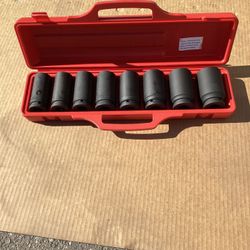 Deep Impact Socket Set 3/4" DR Drive 8 PC Set 26mm to 38mm Size