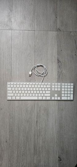 Apple White Aluminum USB Wired Keyboard iMAC  Slim Silver Mac