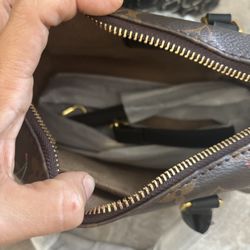 Cherry print mini top-handle handbag