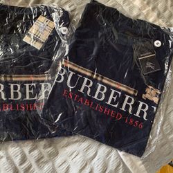 Navy Blue BurBerry Shirts 2 “Ms”