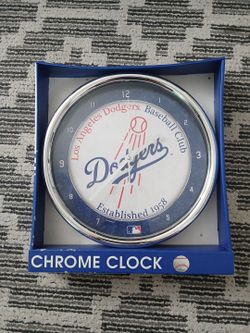 Dodgers Chrome Wall Clock
