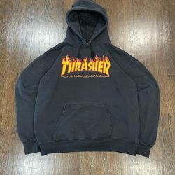 Vintage Black Washed Thrasher Hoodie 
