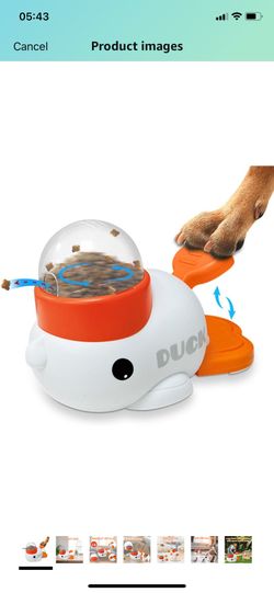Dog Slow Feeder Puzzle Toy, 2-in-1 Interactive Duck Shaped Puppy Treat Feeding Food Dispenser Mental Stimulation Toys for Small & Large Cats Dogs ( pl
