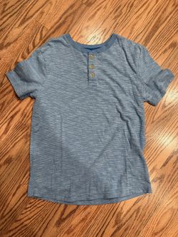 Boys Henley Blue/White Stripe Shirt Size 8