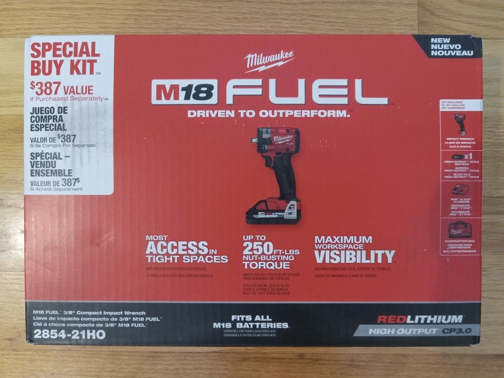 Milwaukee M18 Fuel 3/8" Compact Impact Wrench High Output Kit