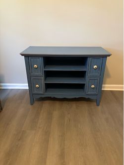 Blue book case, perfect TV stand