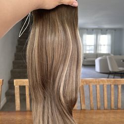 Halo style hair extensions