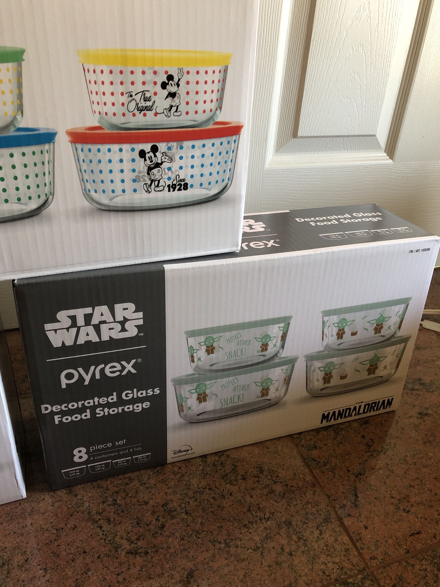 Star Wars and Disney Pyrex glass bowl set
