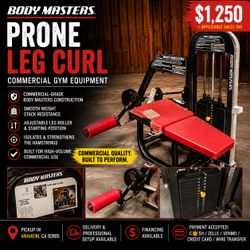 🏋️ Body Masters Prone Leg Curl – Commercial Gym Equipment – $1,250