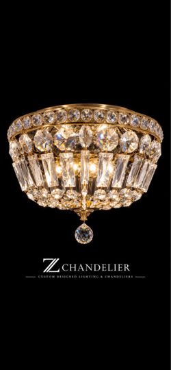 Crystal Flush Mount Ceiling Light Fixtures Set of 3