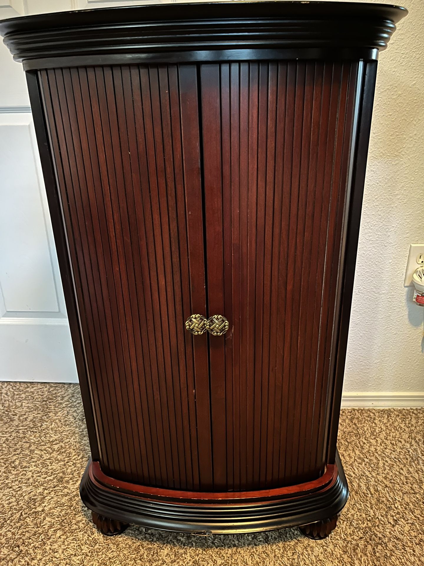 The Bombay Co Transitional Tambour Dry Bar Cabinet