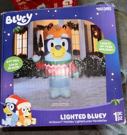 Lighted Bluey Christmas Blow up