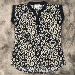 New Diana Bell Leopard Print High Low Blouse Top