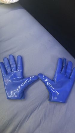 Nike Vapor blue gloves with white Nike swoosh