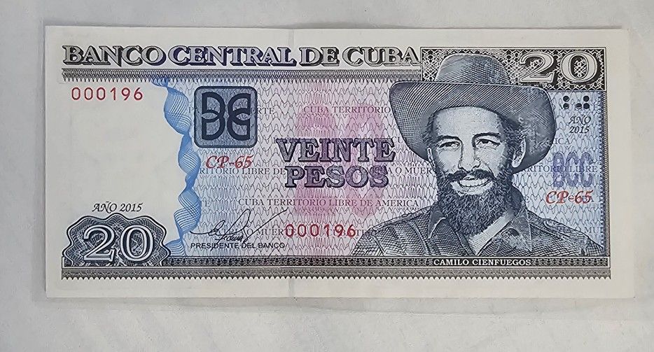 20 Pesos 2015 Cuba Serie 000196