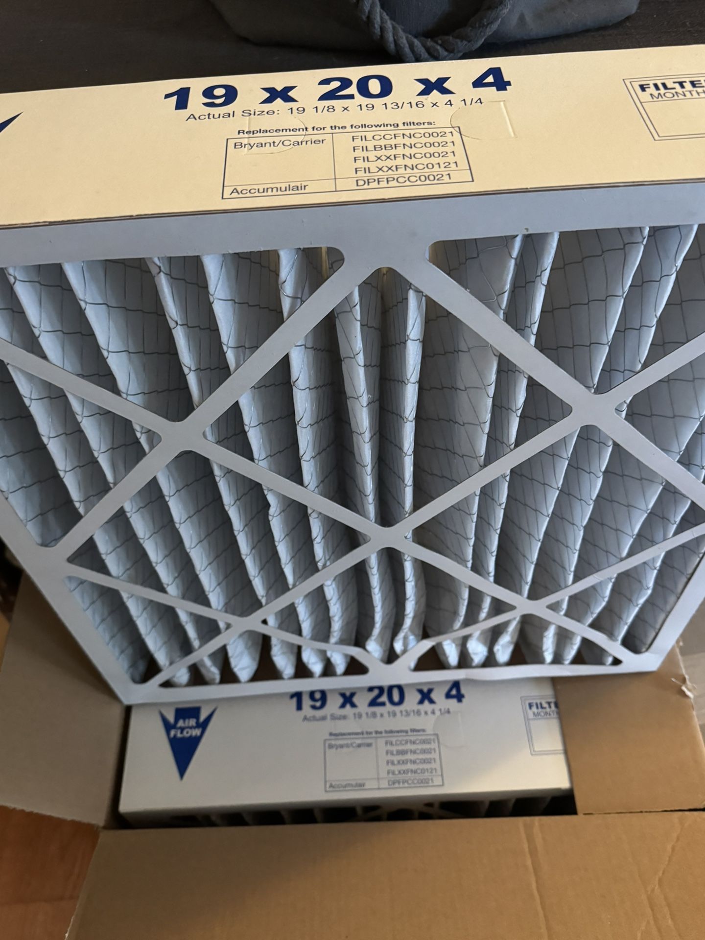 2 Furnace Filters 19x20x4