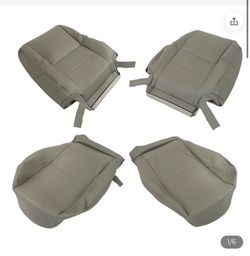 Pair 2000-2007 Toyota Sequoia Gray 4PCS front Seat Cover Back  Bottom Artificial Leather Front Driver Passenger Side Seats