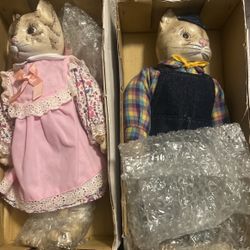 Vintage porcelain cat dolls