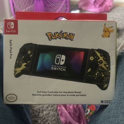 Nintendo Switch, Split Pad Pro, Black and Gold, Pokémon Pikachu, Video Game Controller