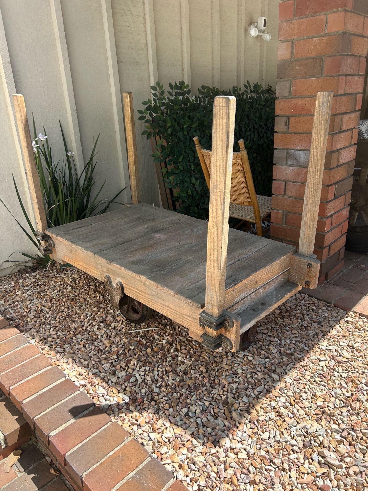 Antique wood decorative cart