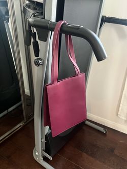 Burgundy leather handbag