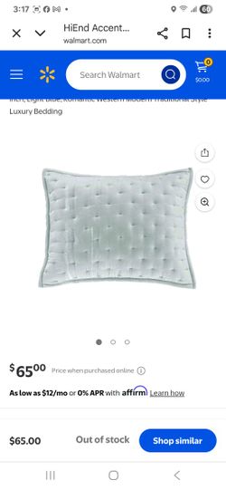 Icy Blue Silk Velvet Sham