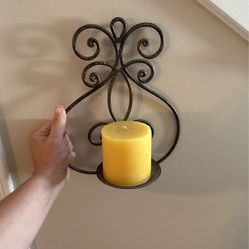 Two Rod Iron Candle Sconces 